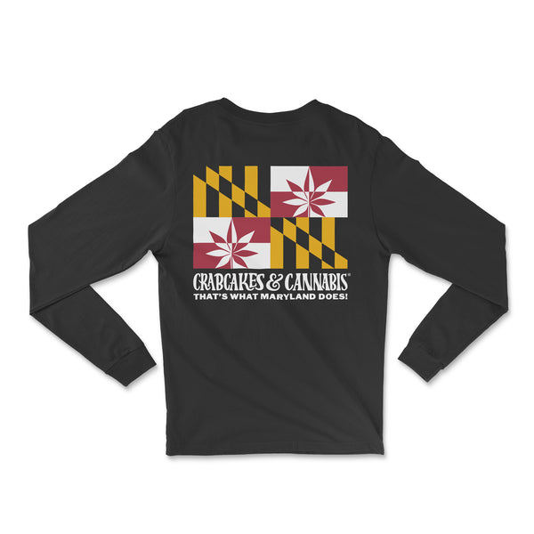 Collab Classic Flag Unisex Long-sleeve Tees (Dark Tees)