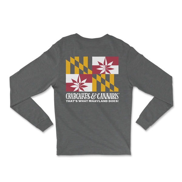 Collab Classic Flag Unisex Long-sleeve Tees (Dark Tees)