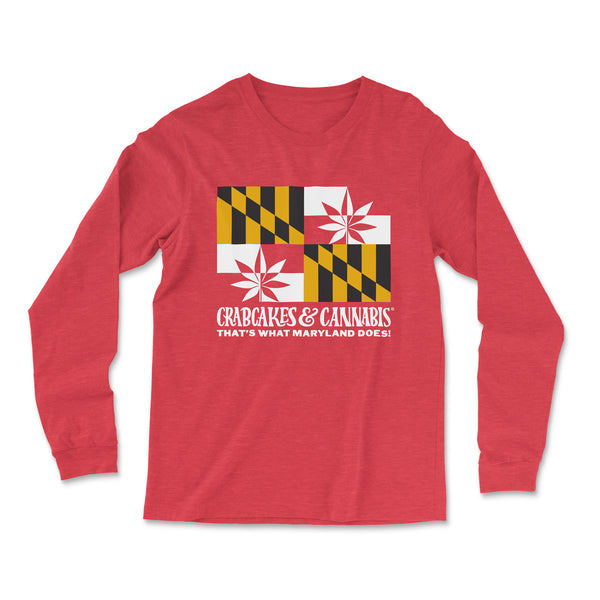 Classic Flag Unisex Long Sleeve Tee (Red Tee)